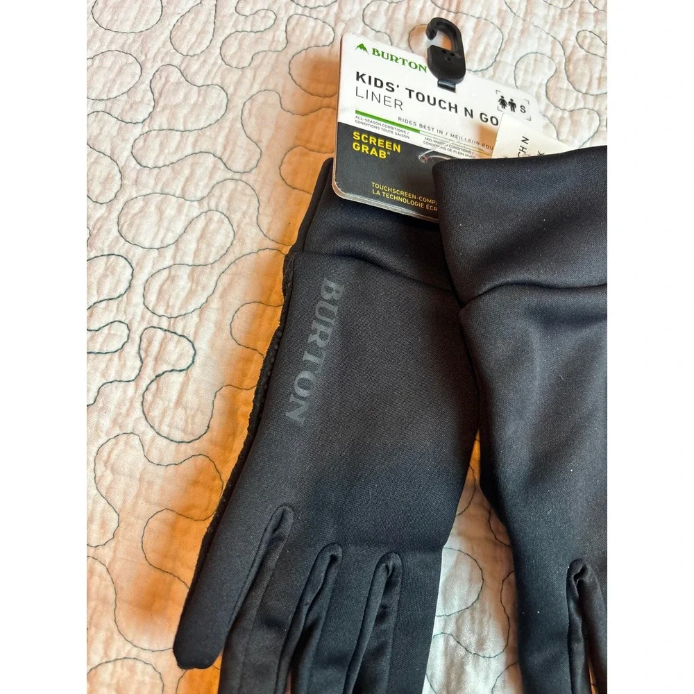 Burton Kids Touch N Go Liner Gloves True Black Screen Grab Touchscreen Small